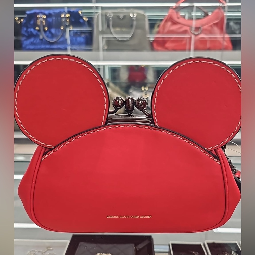 Disney x Coach collection RED Coach wristlet in the shape of Mickey Mouse ears